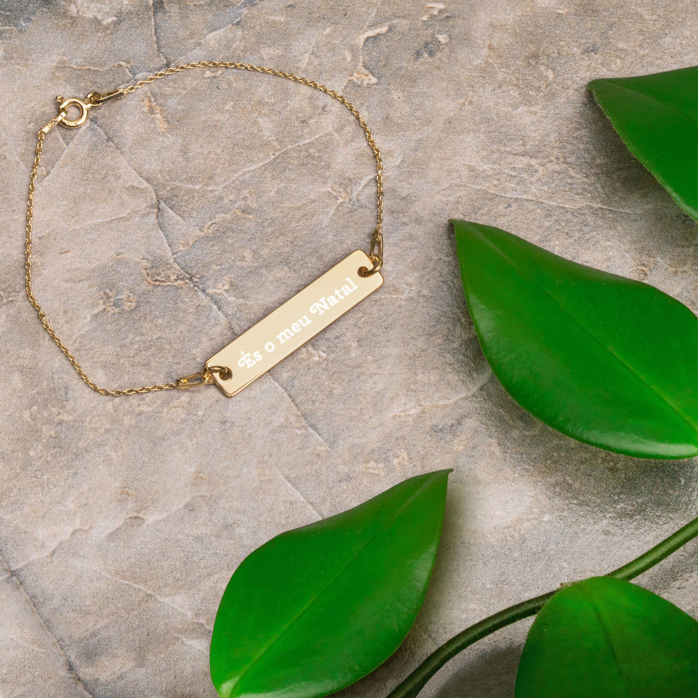 Pulseira de Corrente com Placa de Prata Gravada com Texto Personalizado - És o meu Natal - Image 9