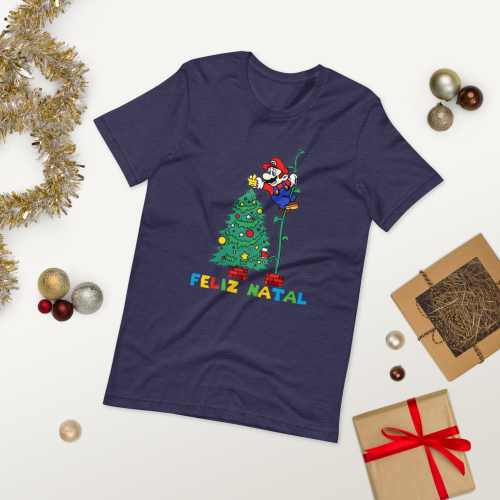 T-shirt Mário Bros - Feliz Natal