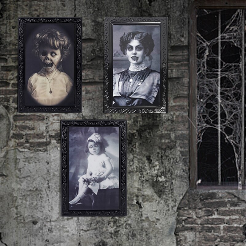 Quadros 3D de fantasmas halloween - horror expressão em movimento