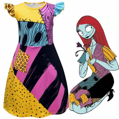 Sally Cosplay vestido - halloween, criança, menina, traje, boneca de trapos, - Image 2