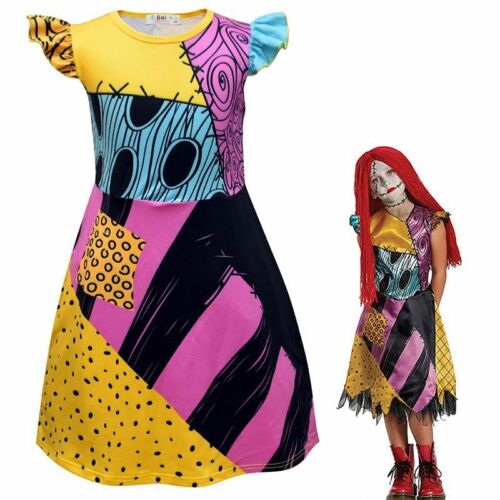 Sally Cosplay vestido - halloween, criança, menina, traje, boneca de trapos, - Image 4