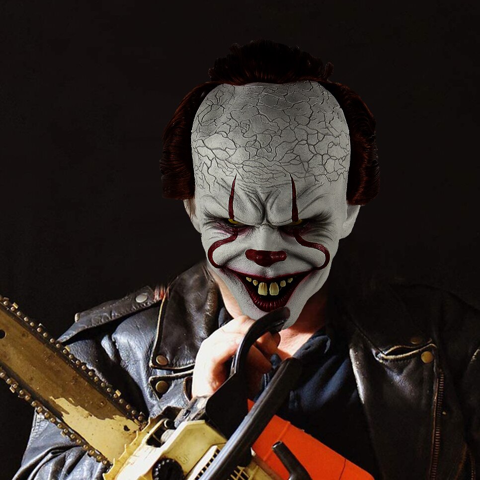Palhaços assustadores I.T. traje halloween - Máscara látex - Cosplay