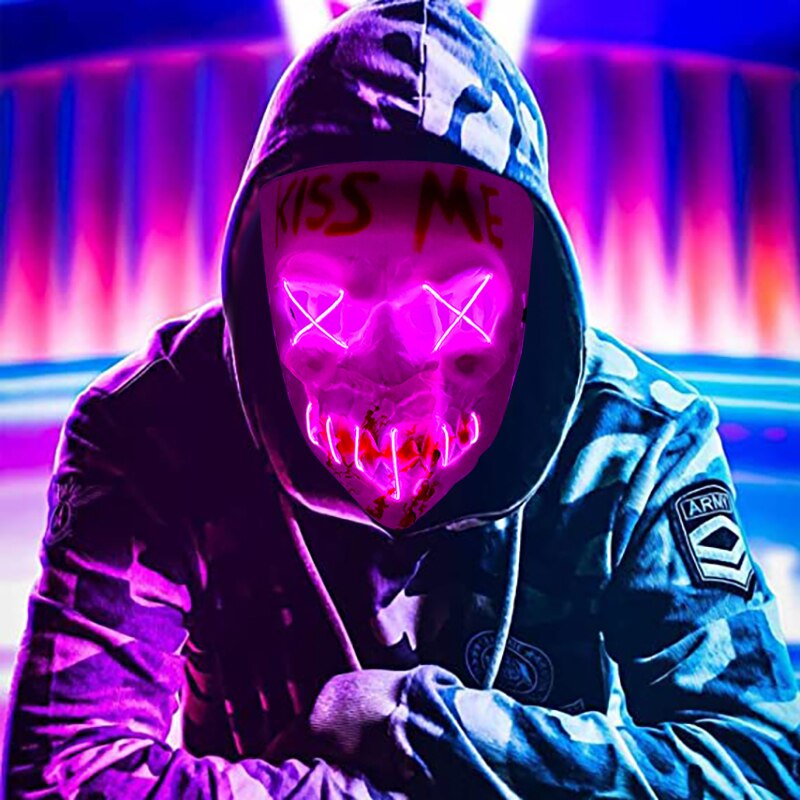 Escolhe a tua máscara - Máscaras de néon de halloween, máscara led luz brilho no escuro - Image 2