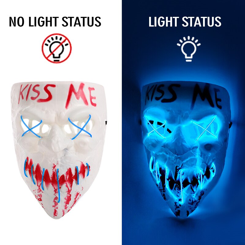 Escolhe a tua máscara - Máscaras de néon de halloween, máscara led luz brilho no escuro - Image 4