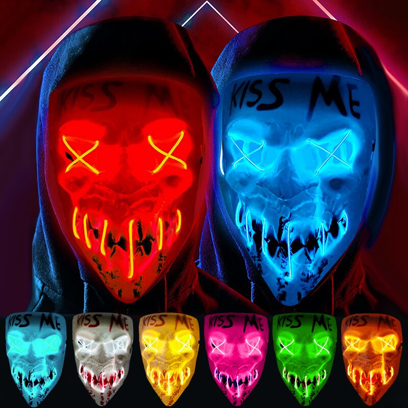 Escolhe a tua máscara - Máscaras de néon de halloween, máscara led luz brilho no escuro - Image 5