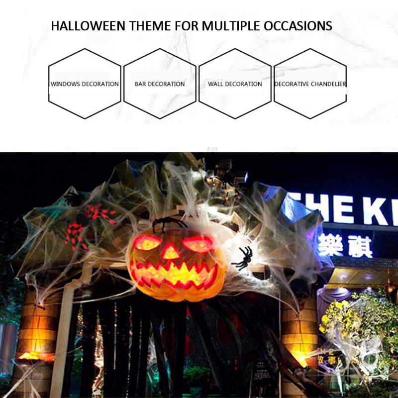 Teia de aranha artificial halloween - decoração, adereços, branco, elástico , - Image 4