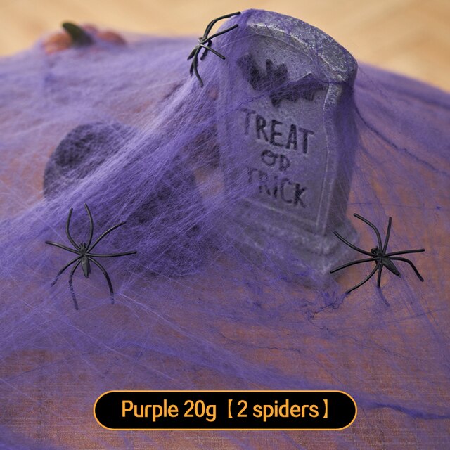 Teia de aranha artificial halloween - decoração, adereços, branco, elástico , - Image 10