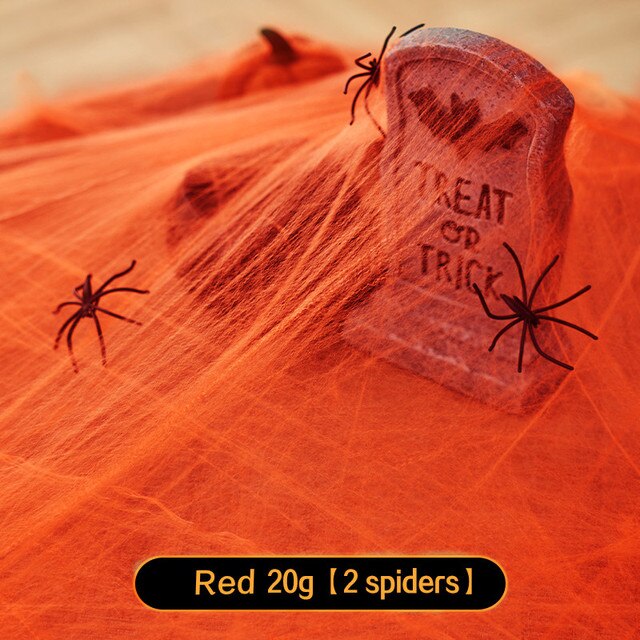 Teia de aranha artificial halloween - decoração, adereços, branco, elástico , - Image 8