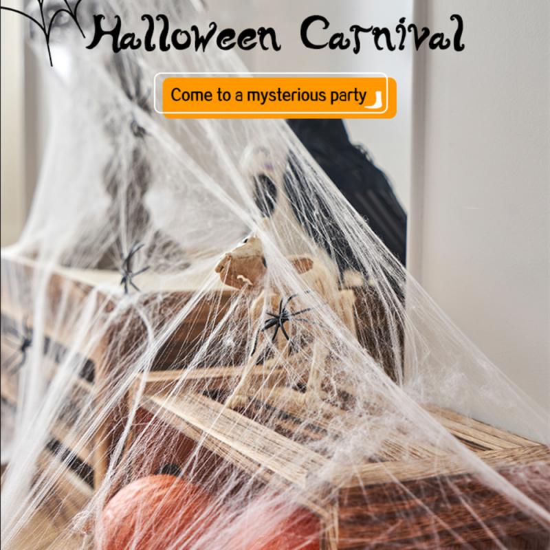 Teia de aranha artificial halloween - decoração, adereços, branco, elástico ,
