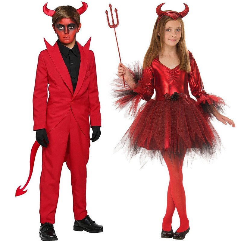 Traje de diabrete vermelho - cosplay criança - traje de halloween